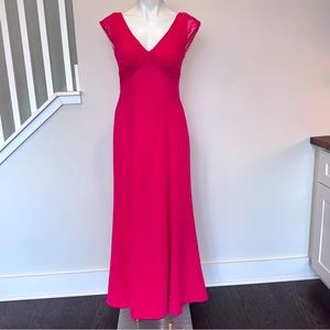 Max & Cleo Maxi Lace Inlay Cap sleeve Pink Dress